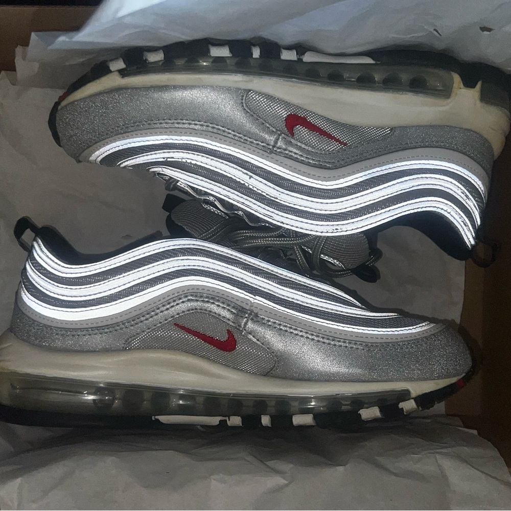 Nike Air Max 97 Silver with Red Accents